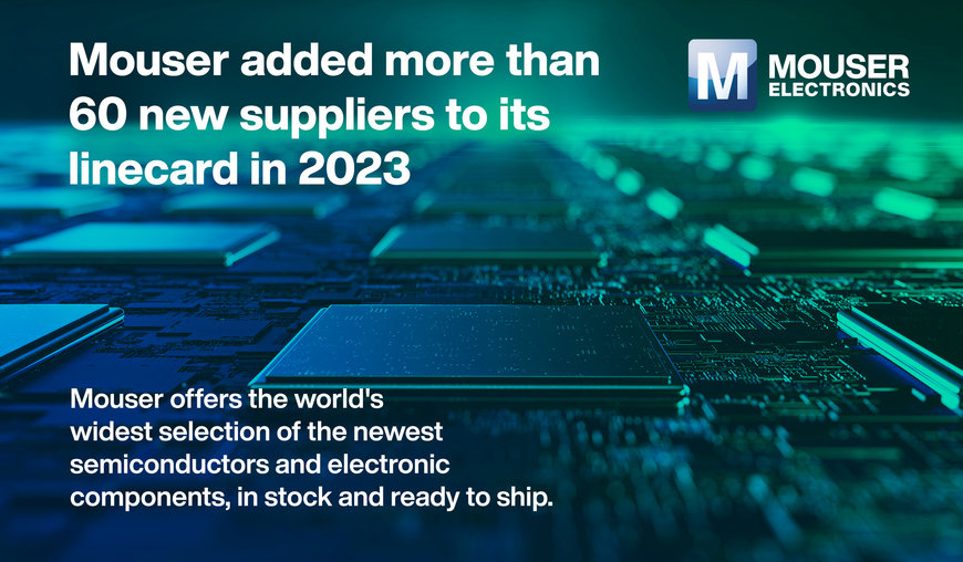 Mouser Electronics baut sein Sortiment weiter aus und fügt 2023 über 60 Hersteller hinzu